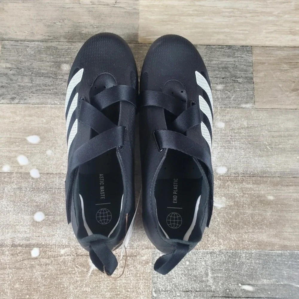 Adidas The Indoor Cycling Shoes Womens 6.5 Core Black White Lace‎ Up
